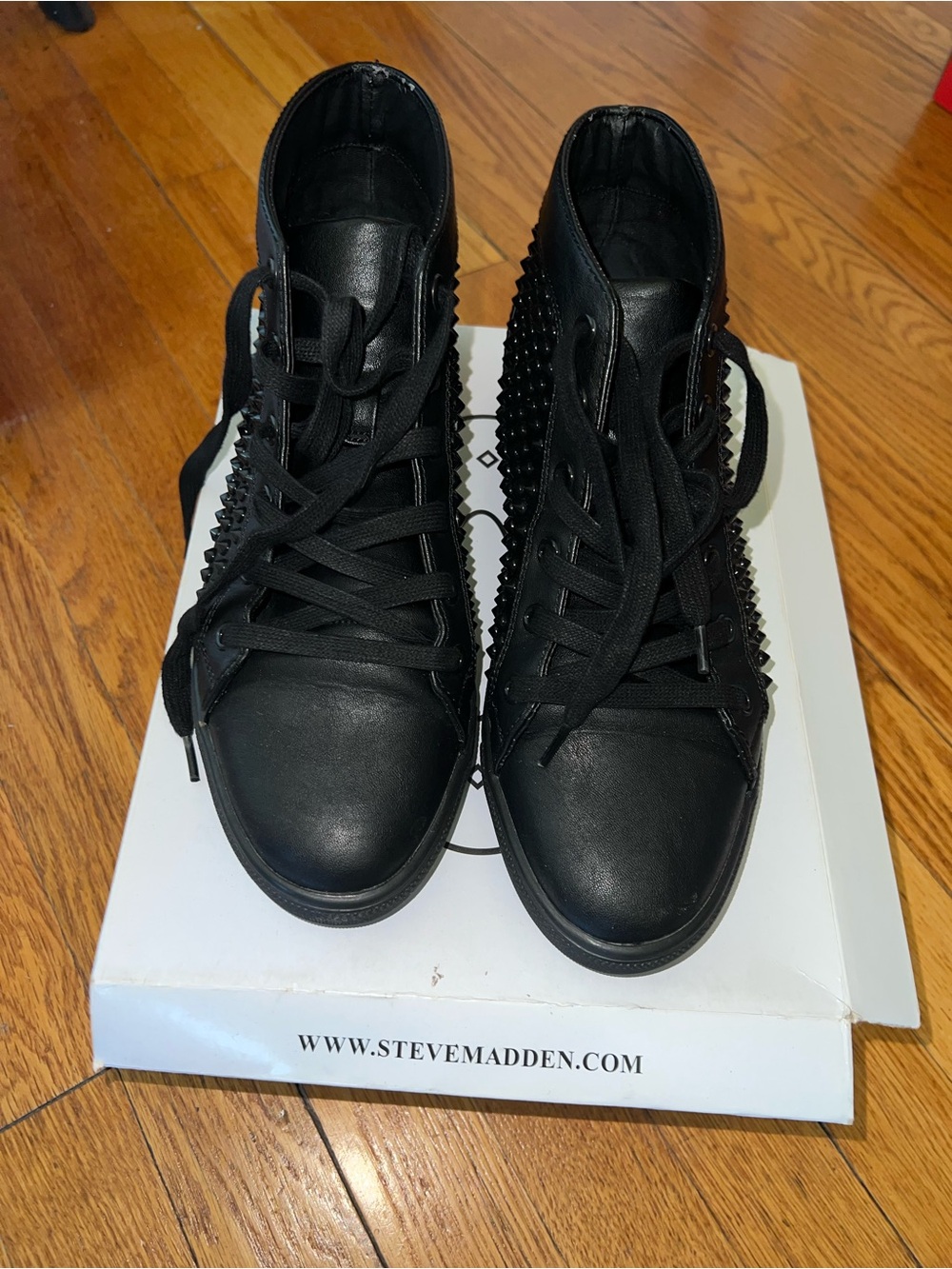 Steve Madden Black Studded High-Top Sneakers